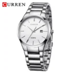 CURREN 8106 Men’s Quartz Watch – Silver White