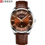 CURREN 8365 Men’s Quartz Watch – Silver Coffee