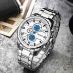 CURREN 8274 Men’s Quartz Watch – Silver White - Image 3