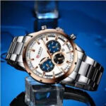 CURREN 8355 Men’s Chronograph Quartz Watch – Rose White - Image 3