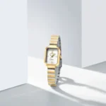 NAVIFORCE NF5050 Women’s Rectangular Quartz Watch – Golden White - Image 2