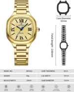 NAVIFORCE NF5042 Women’s Square Quartz Watch – Golden - Image 2