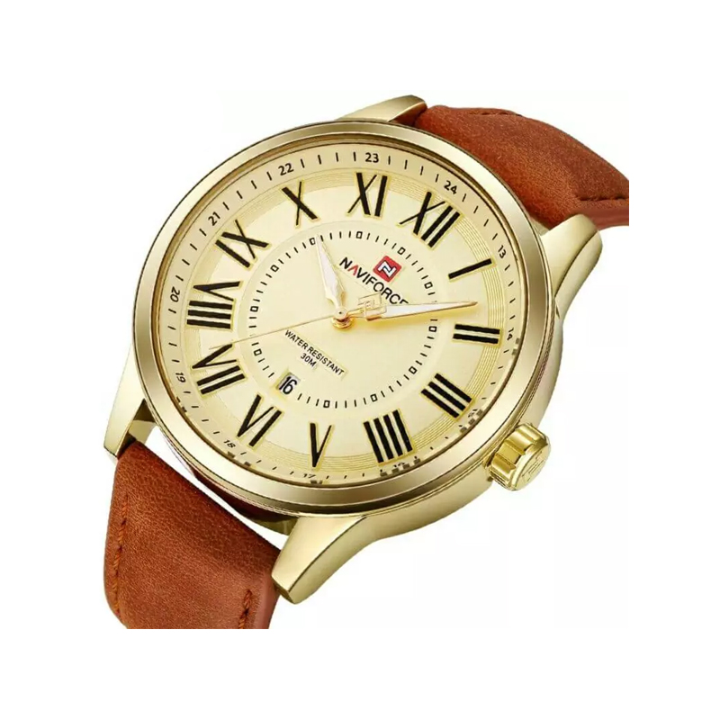 Naviforce NF9126 Men’s Elegant Quartz Movement Leather Strap - Image 1