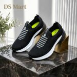 Red Tape Slip-Ins Men Sneaker – Jet Black Stripe Lightweight Casual Shoes
